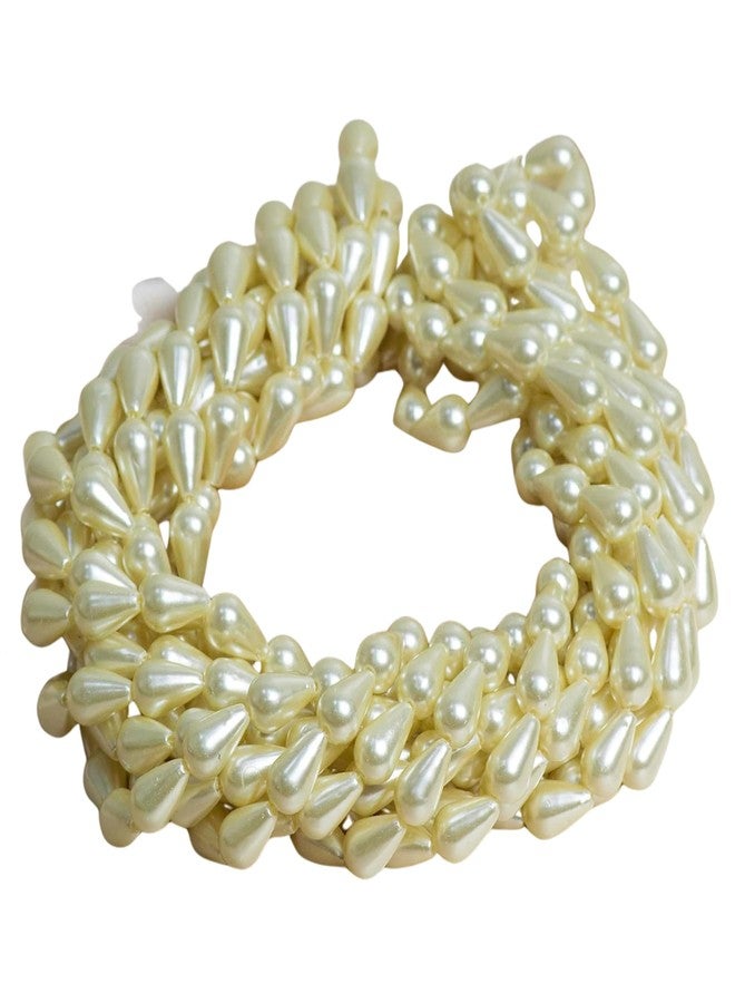 SATRA TRADERS (Size : H-15mm W-10mm (12ss) 1 Bunch (300 Pcs)) Drop Shape Plastic Pearl Beads Spacer Beads DIY Jewellery Craft Making Necklace, Bracelet (LCT Pearl)
